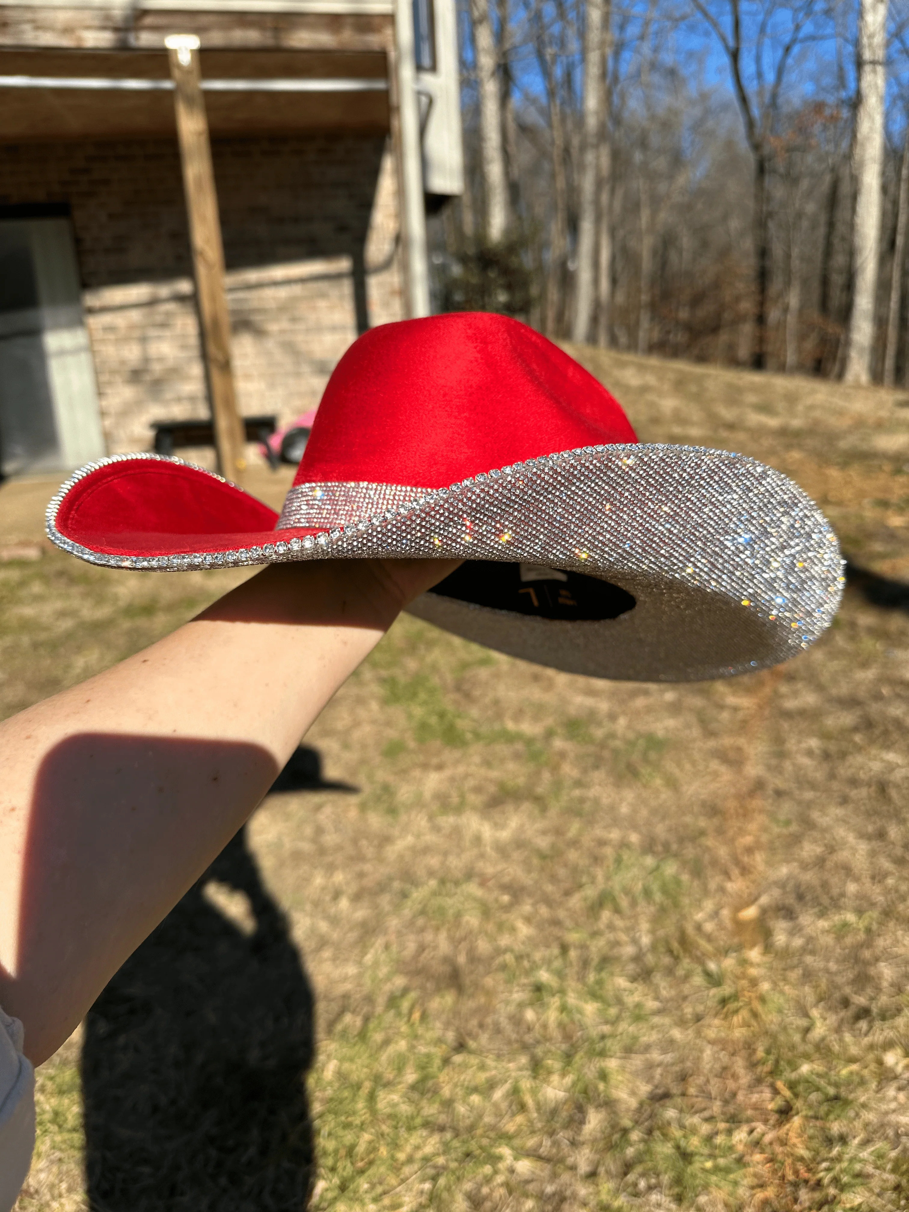Rhinestone Cowgirl Women's Cherry Red Suede Cowgirl Hat