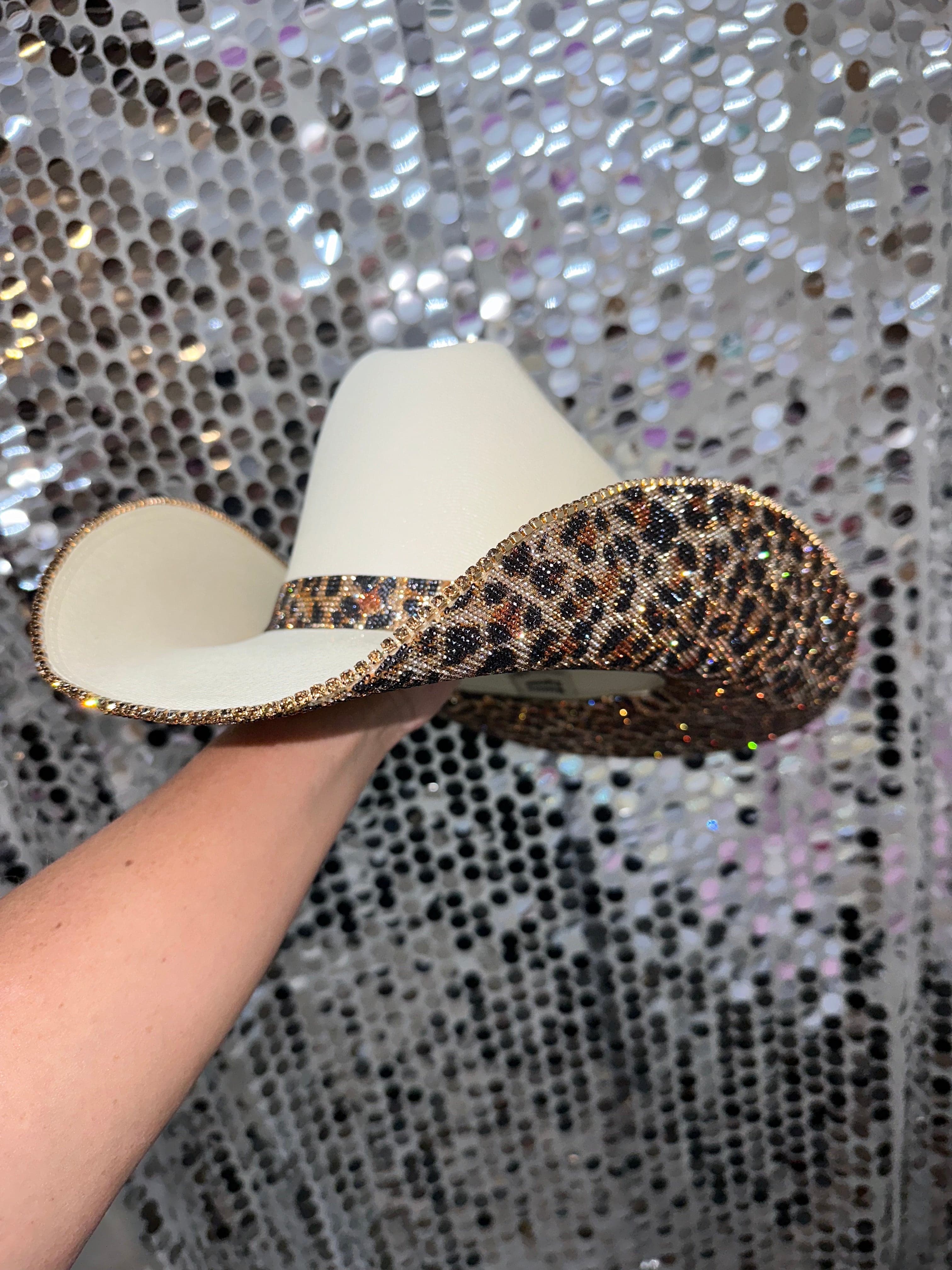 Rhinestone Cowgirl Women's Sand & Leopard Square Cowgirl Hat