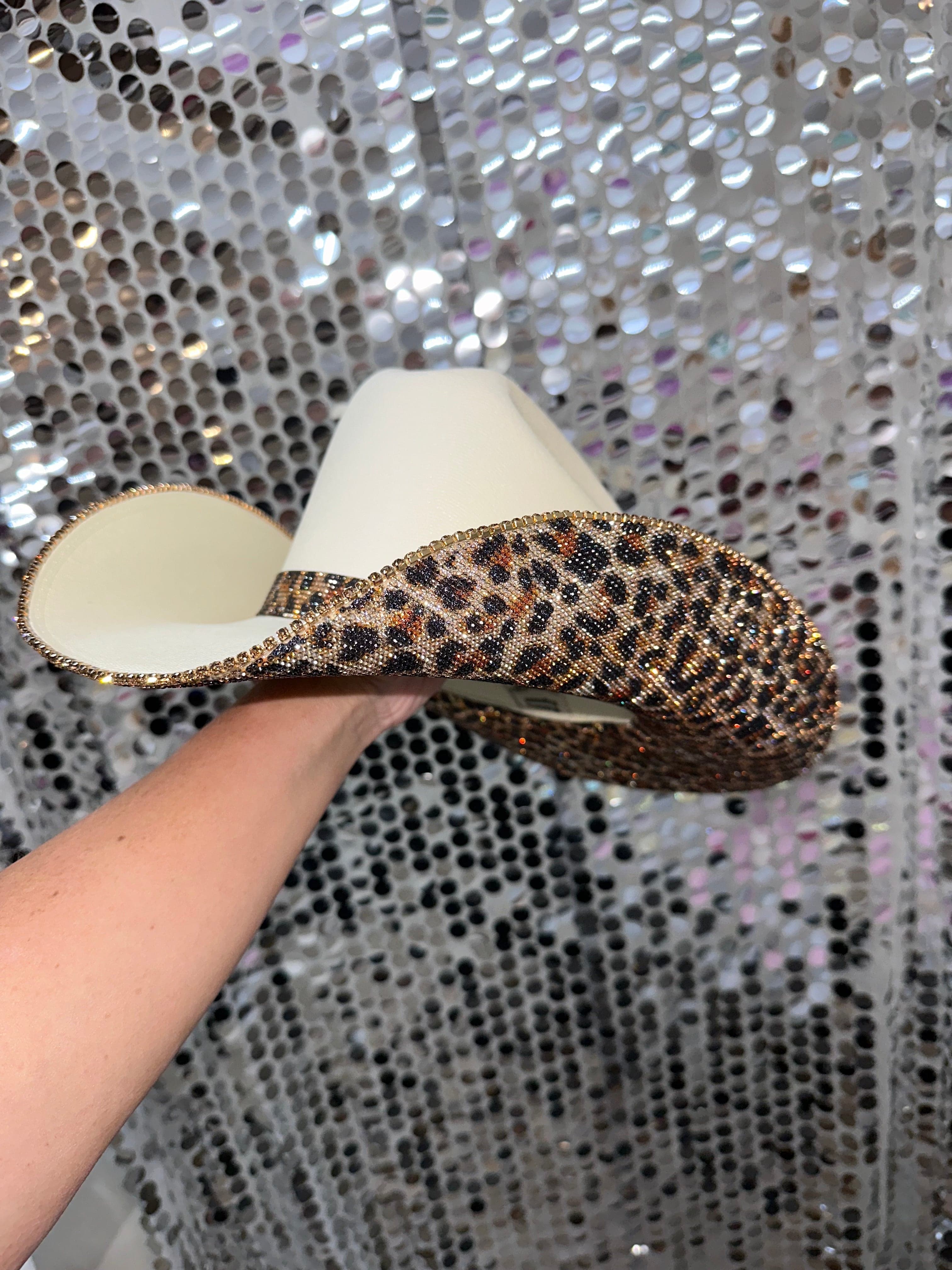 Rhinestone Cowgirl Women's Sand & Leopard Square Cowgirl Hat - Image 4