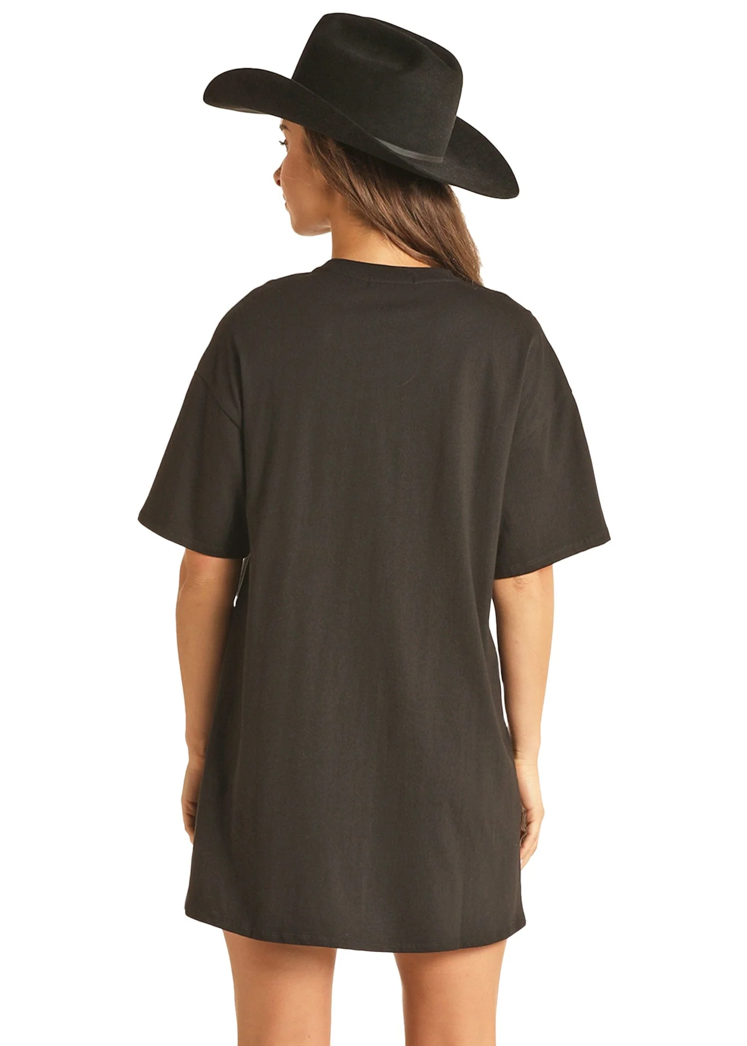 Rock & Roll Cowgirl Black Fringe Oversized Tee RRWT21R17I - Image 2