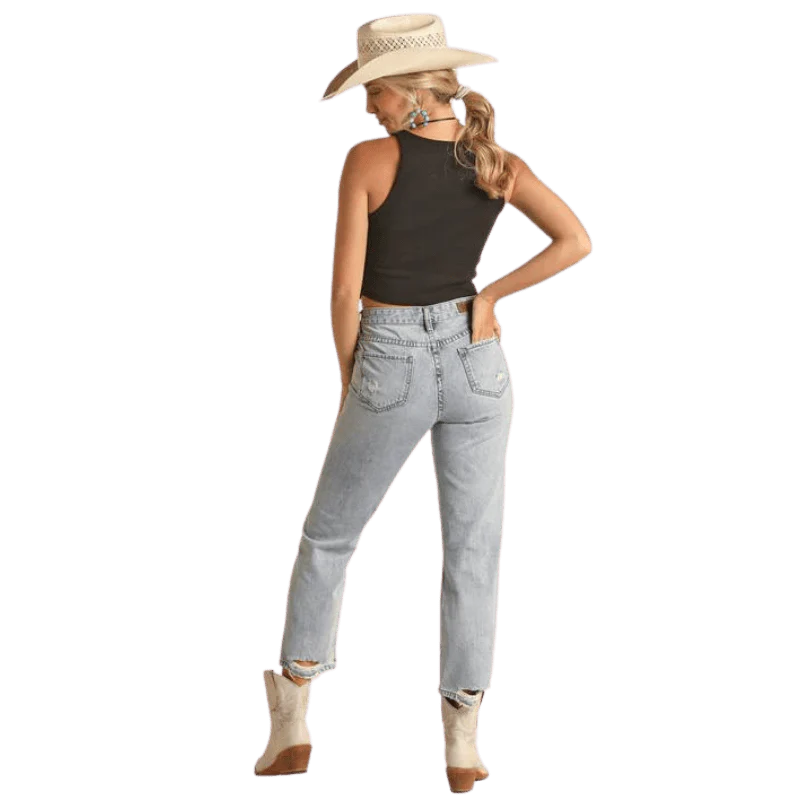 Rock & Roll Cowgirl High Rise Straight Leg Jeans RRWD9HR1C8 - Image 3