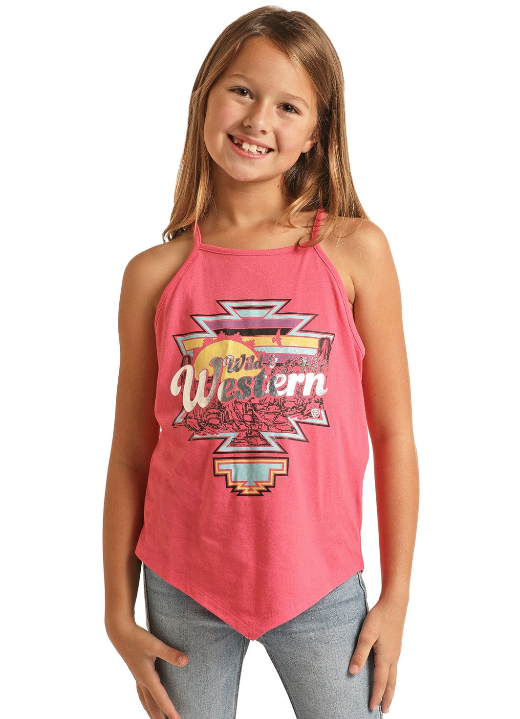 Rock & Roll Cowgirl Girls Wild Western Graphic Tank RRGT20RZLZ