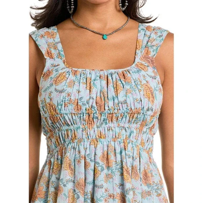 Rock & Roll Denim Women's Gathers Floral Mini DressBWD0R06271 - Image 3