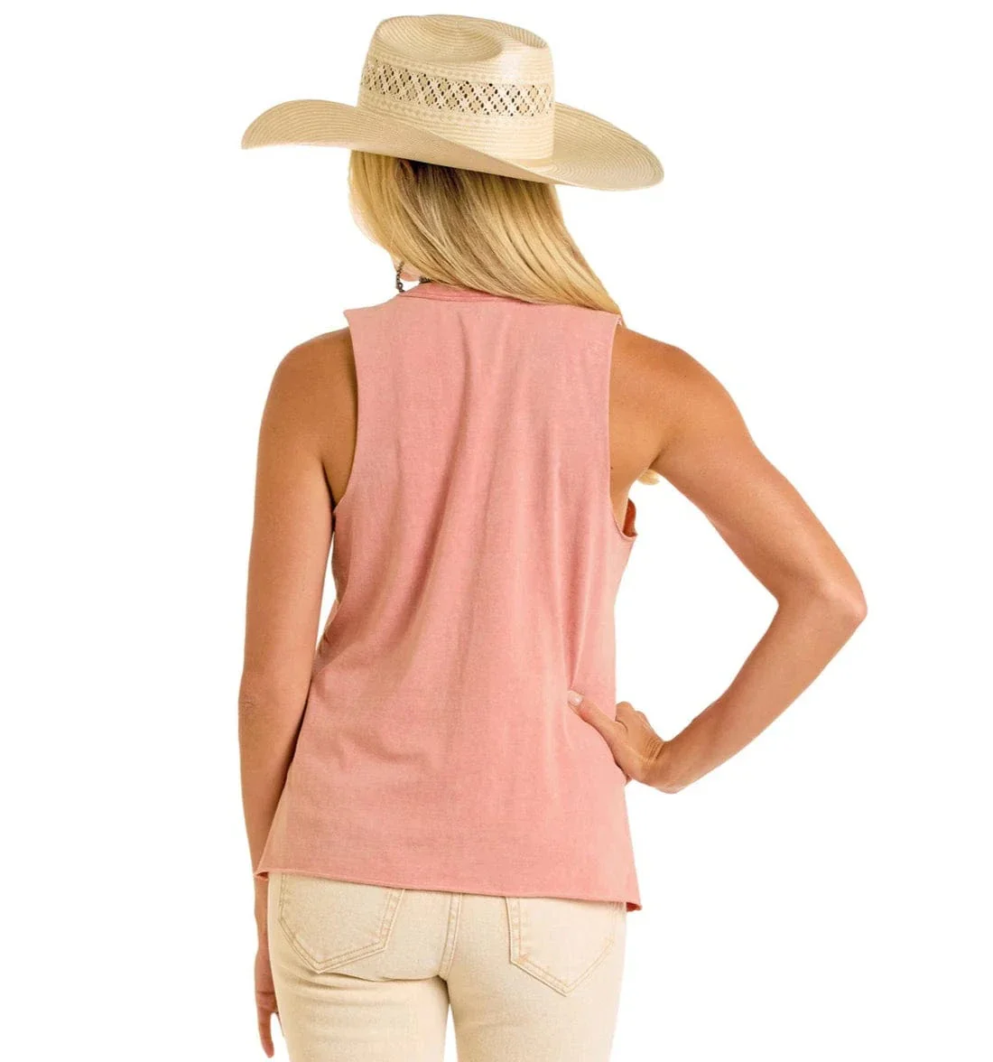 Rock & Roll Denim Women's Pink Yee Haw Graphic Tank BW20T06448 - Image 2