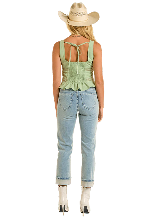 Rock & Roll Women's Jade Eyelet Inset Tank BW20T06289 - Image 4