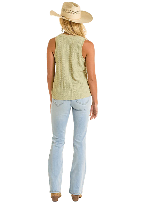 Rock & Roll Women's Jade Green Knit Tank BW20T06291 - Image 4