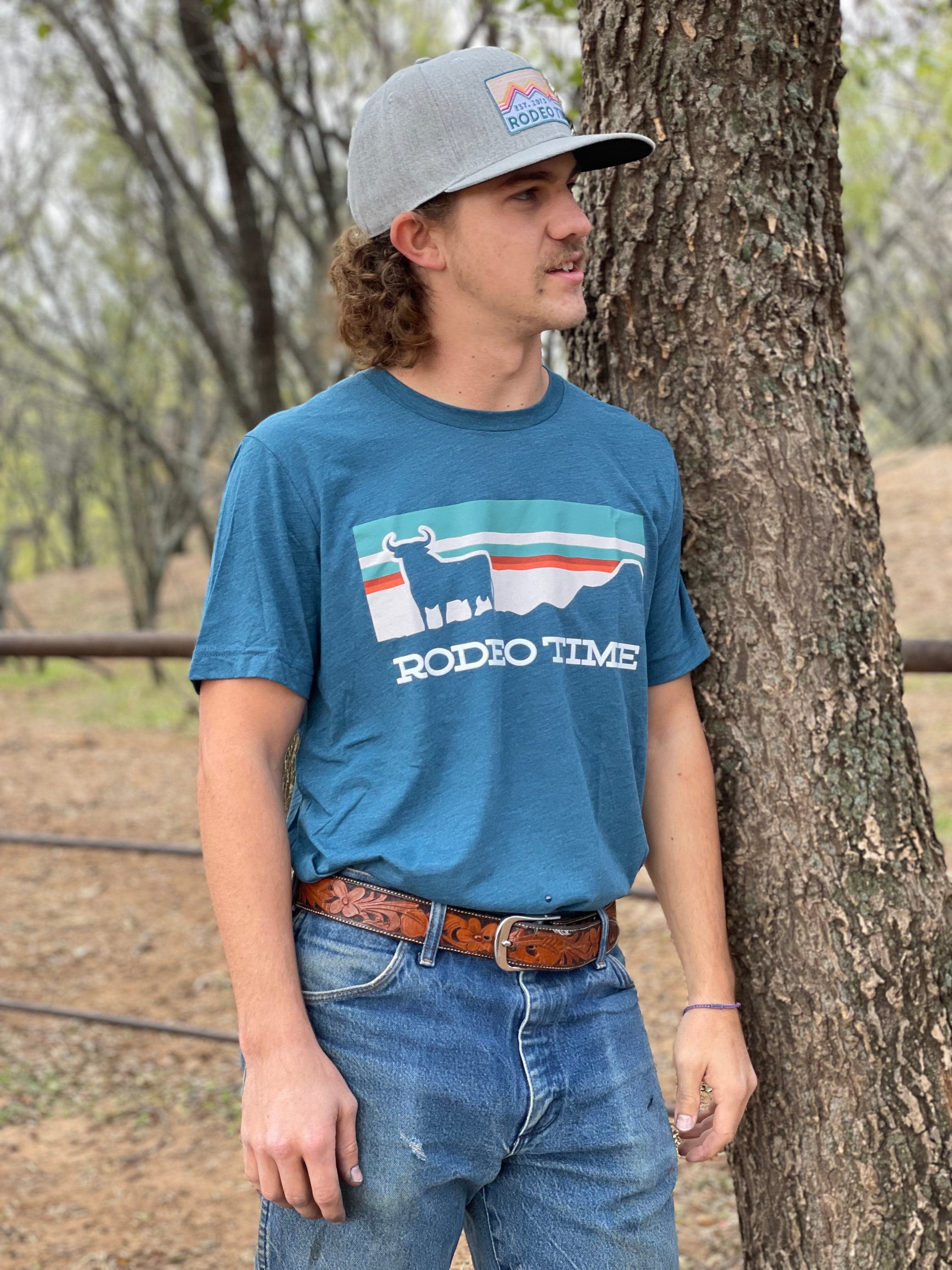 Rodeo Time Sunset Teal & Cream T - Image 2