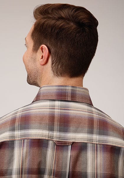Roper Men's Amarillo Spiced Plum Cider Plaid Long Sleeve Button Up Shirt 03-001-0379-7027 MU - Image 2