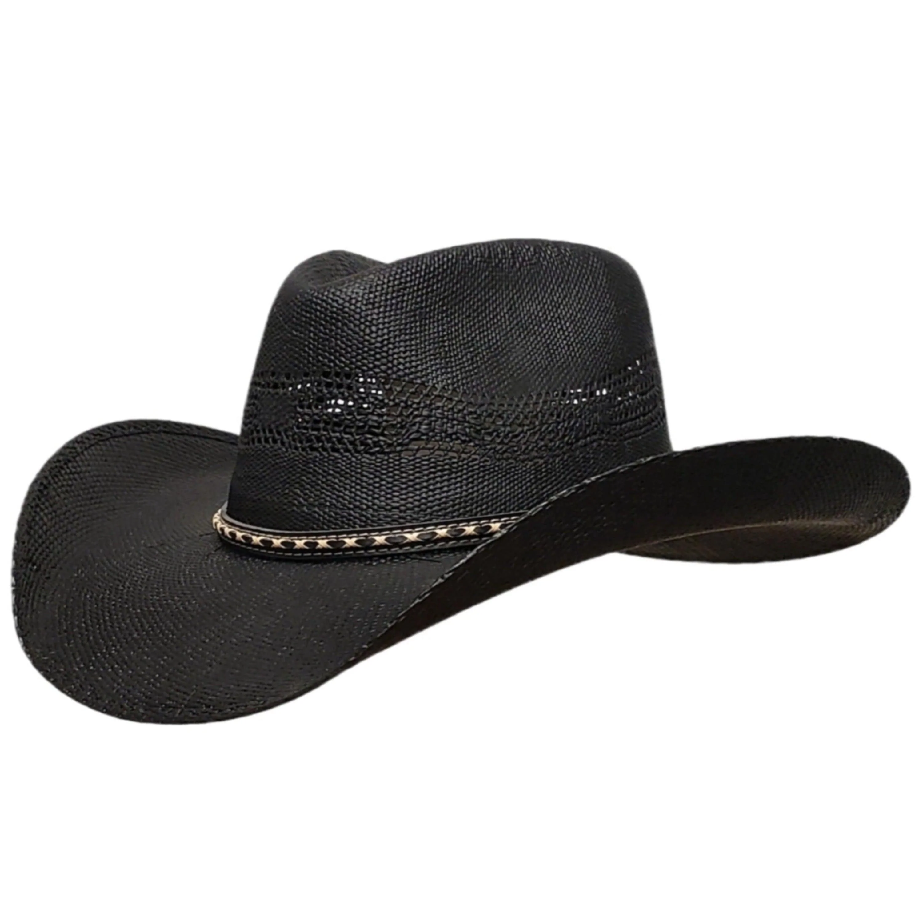 Gone Country Sambora Black - Straw Shantung Cowboy Hat