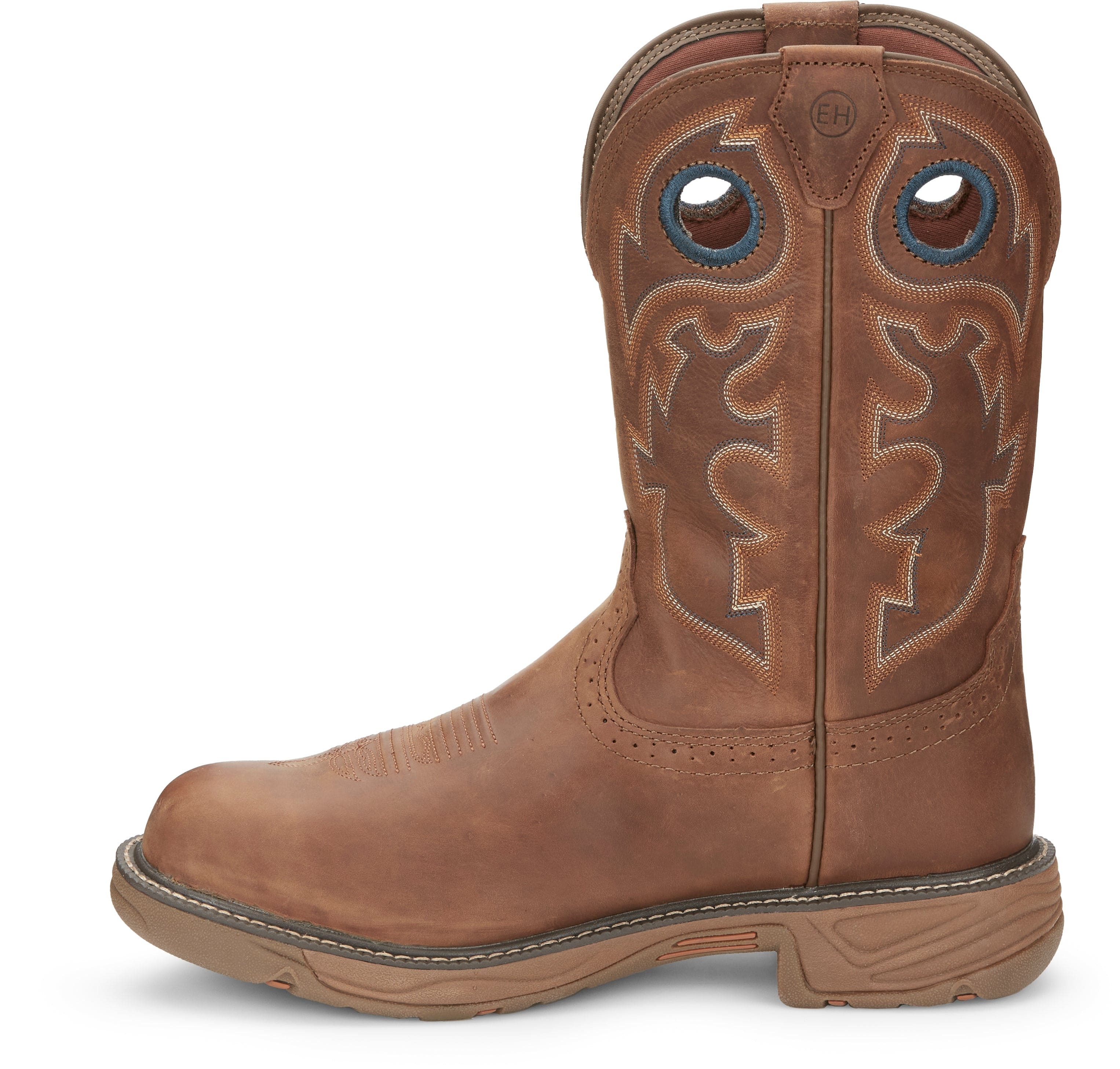 Justin Men's Stampede Rush Barley Brown Waterproof Nano Composite Toe Work Boots SE4334 - Image 4