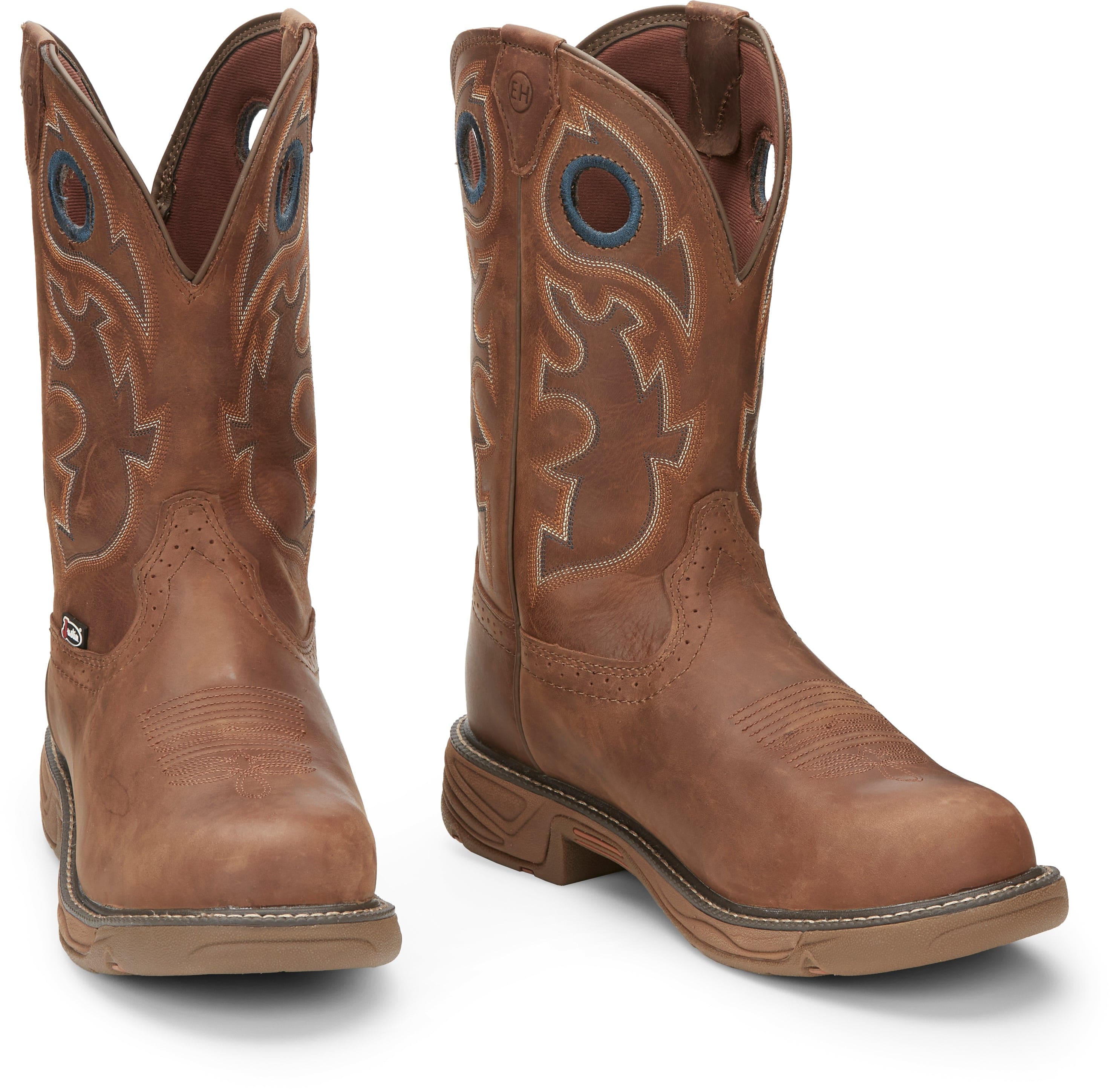 Justin Men's Stampede Rush Barley Brown Waterproof Nano Composite Toe Work Boots SE4334 - Image 8