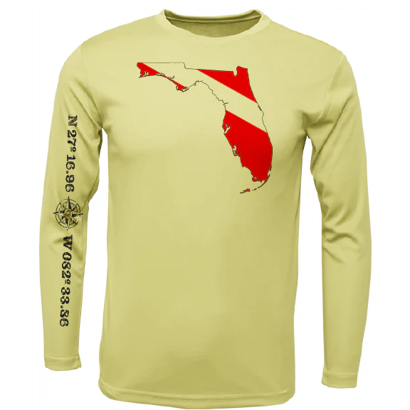 Siesta Key, FL Florida Diver Long Sleeve UPF 50+ Dry-Fit Shirt - Image 7