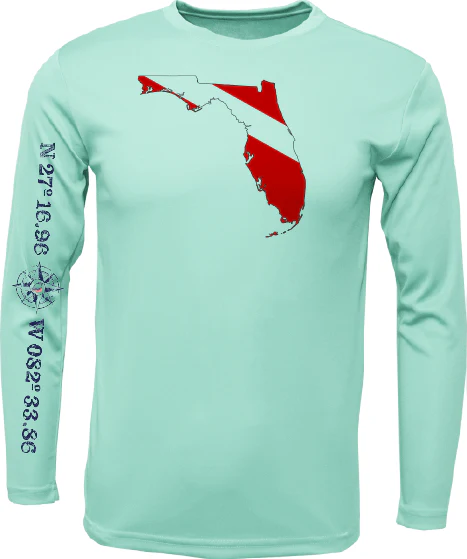 Siesta Key, FL Florida Diver Long Sleeve UPF 50+ Dry-Fit Shirt - Image 9