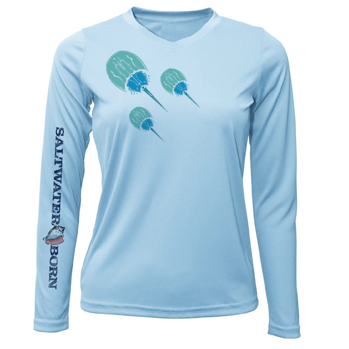 Siesta Key Horseshoe Crab Women's Long Sleeve UPF 50+ Dry-Fit Shirt - Image 3