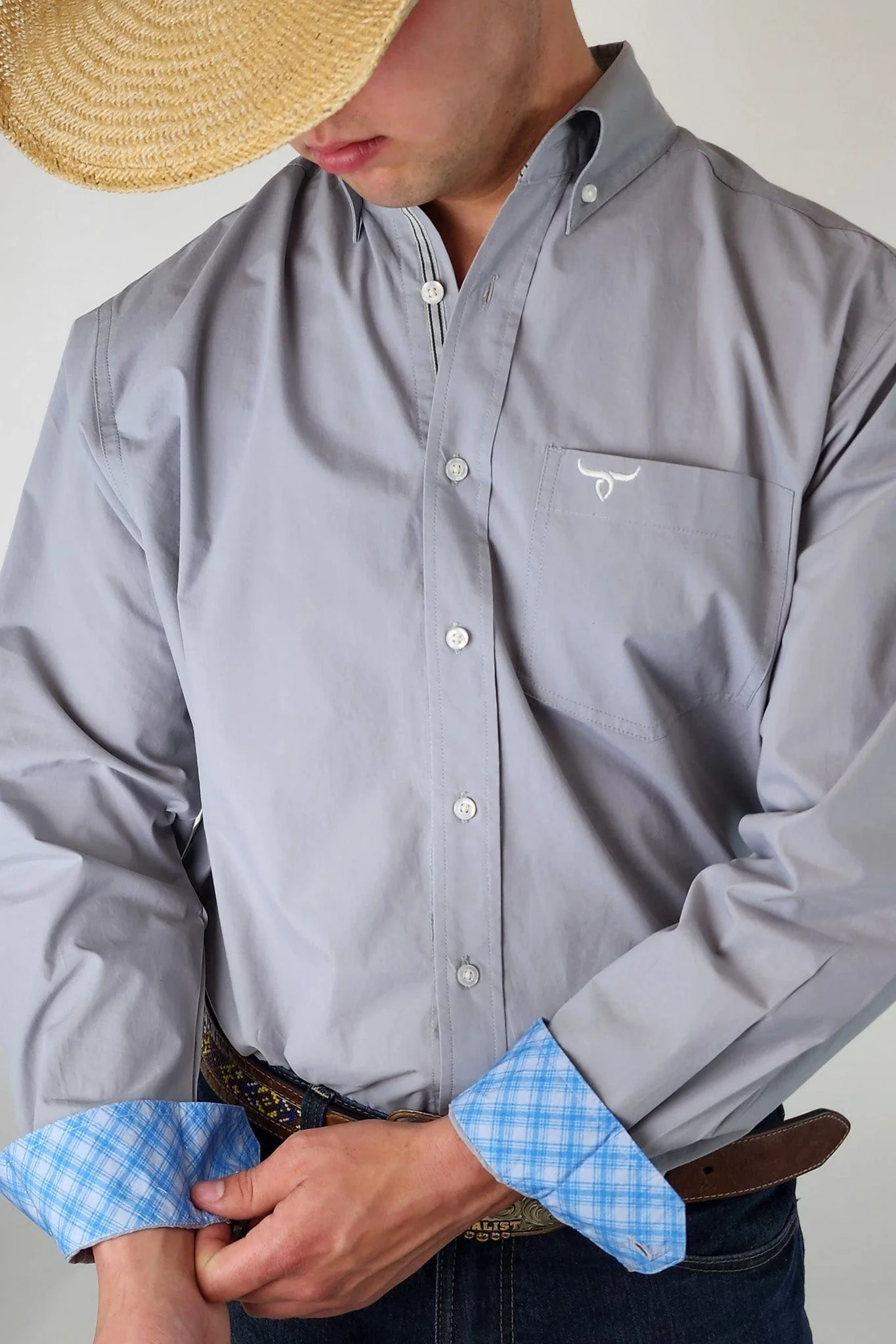 Signature Series - Bandit - Solid Charcoal Gray, Option Cuff, Classic Fit Shirt - Image 3