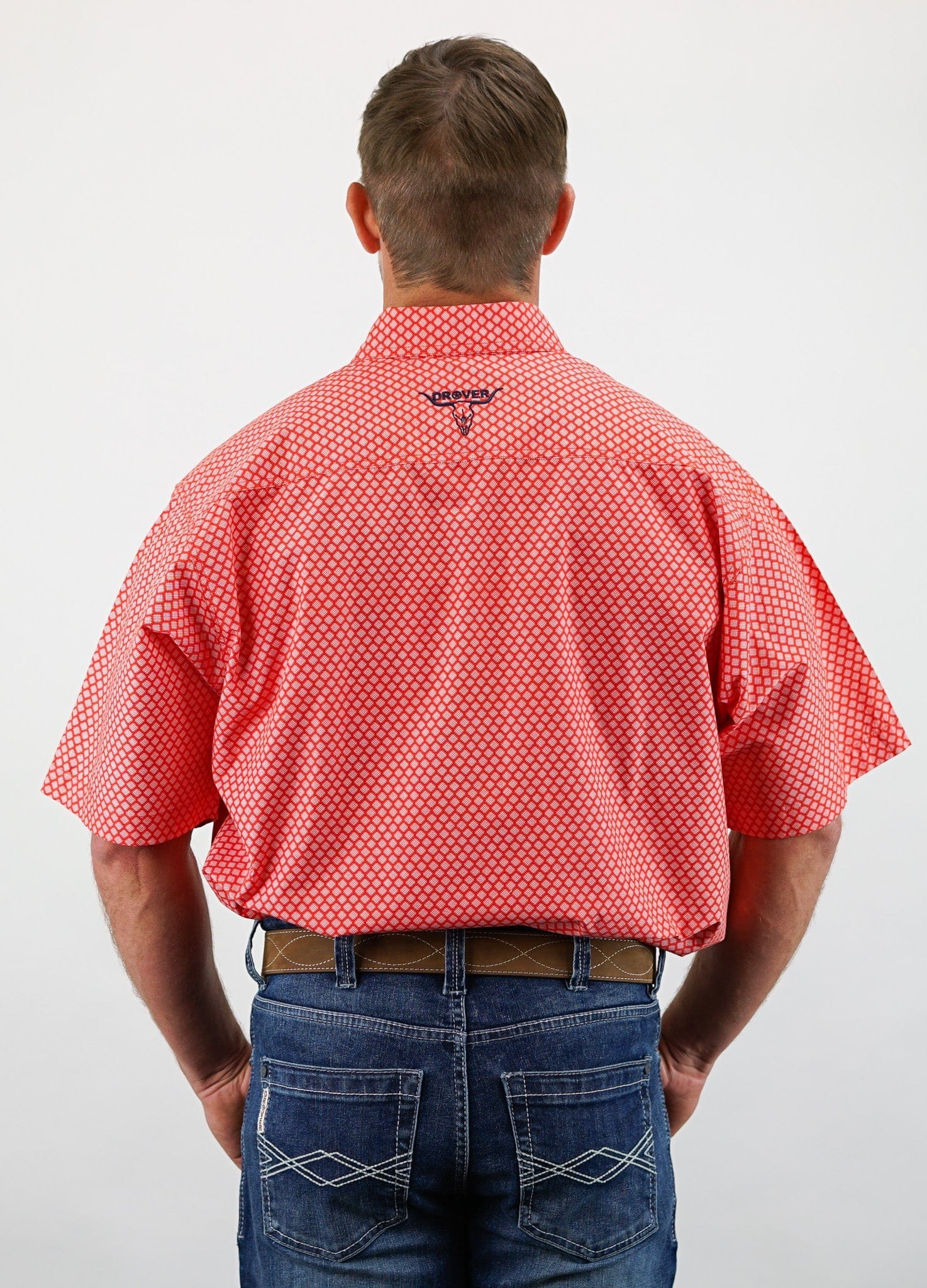 Signature Series - Foreman - Peach/Orange Print, Classic Fit Short Sleeve Shirt - Image 6