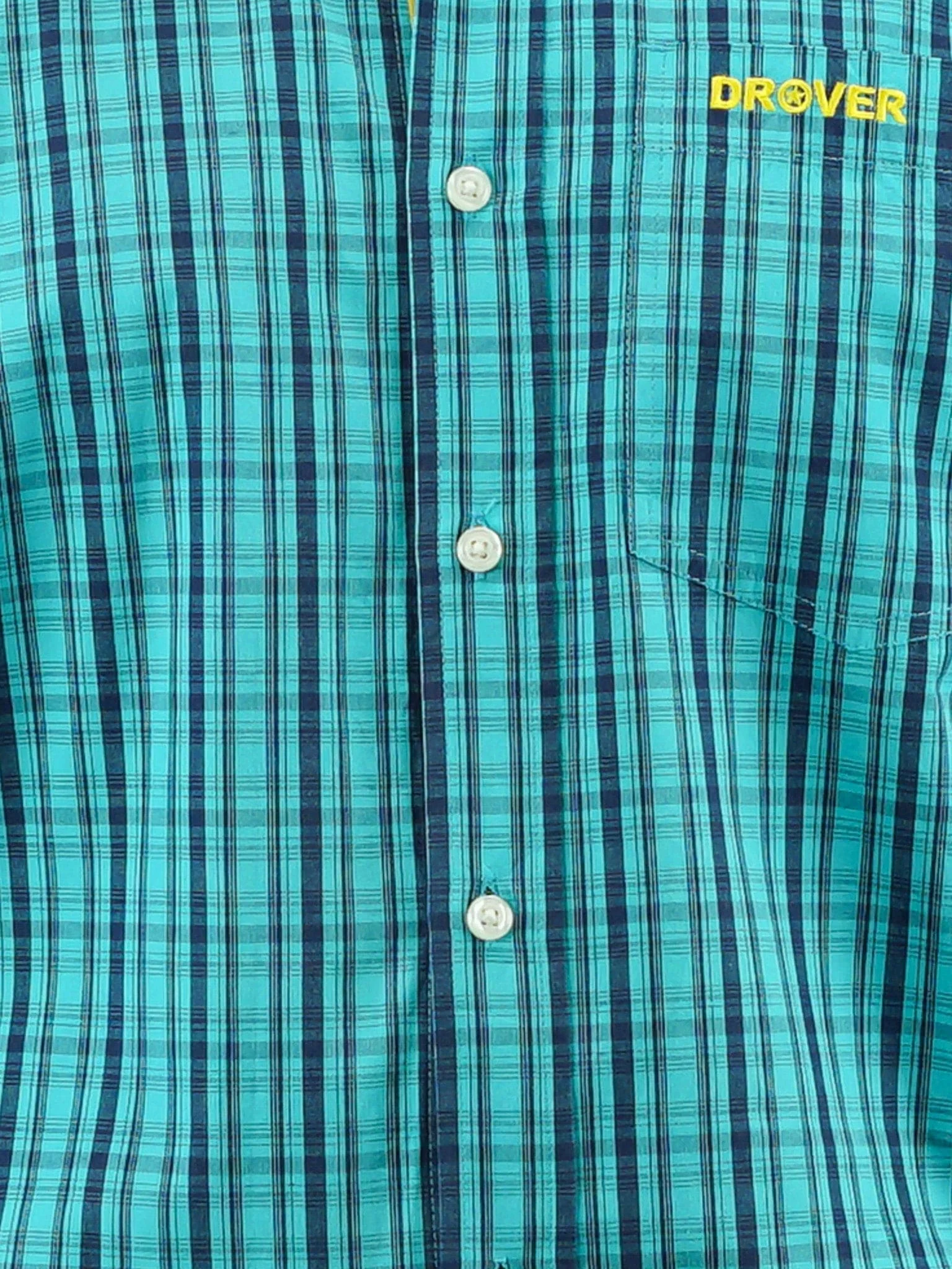 Signature Series - Longhorn - Turquoise and Blue Plaid, Option Cuff, Classic Fit Shirt - Image 3