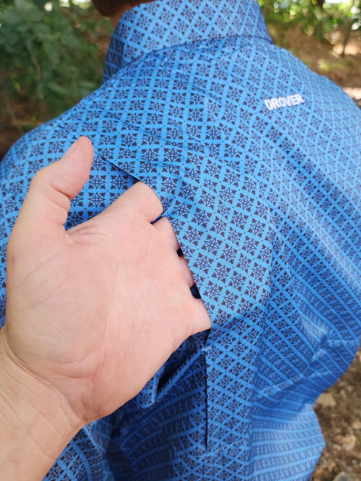Signature Series - Scout - Vented, Moisture Wicking, Blue and Slate Gray Print, Classic Fit Vent Shirt - Image 2