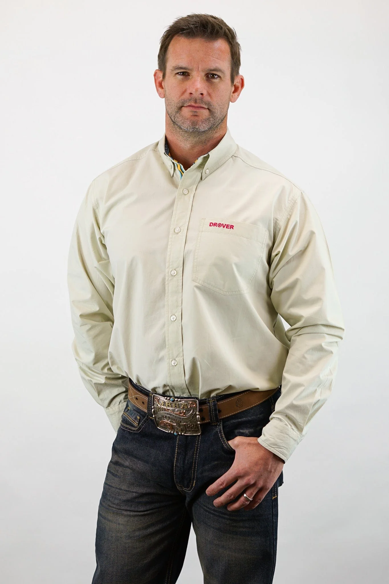 Signature Series - Sidewinder - Solid Oatmeal, Option Cuff, Classic Fit Shirt - Image 2