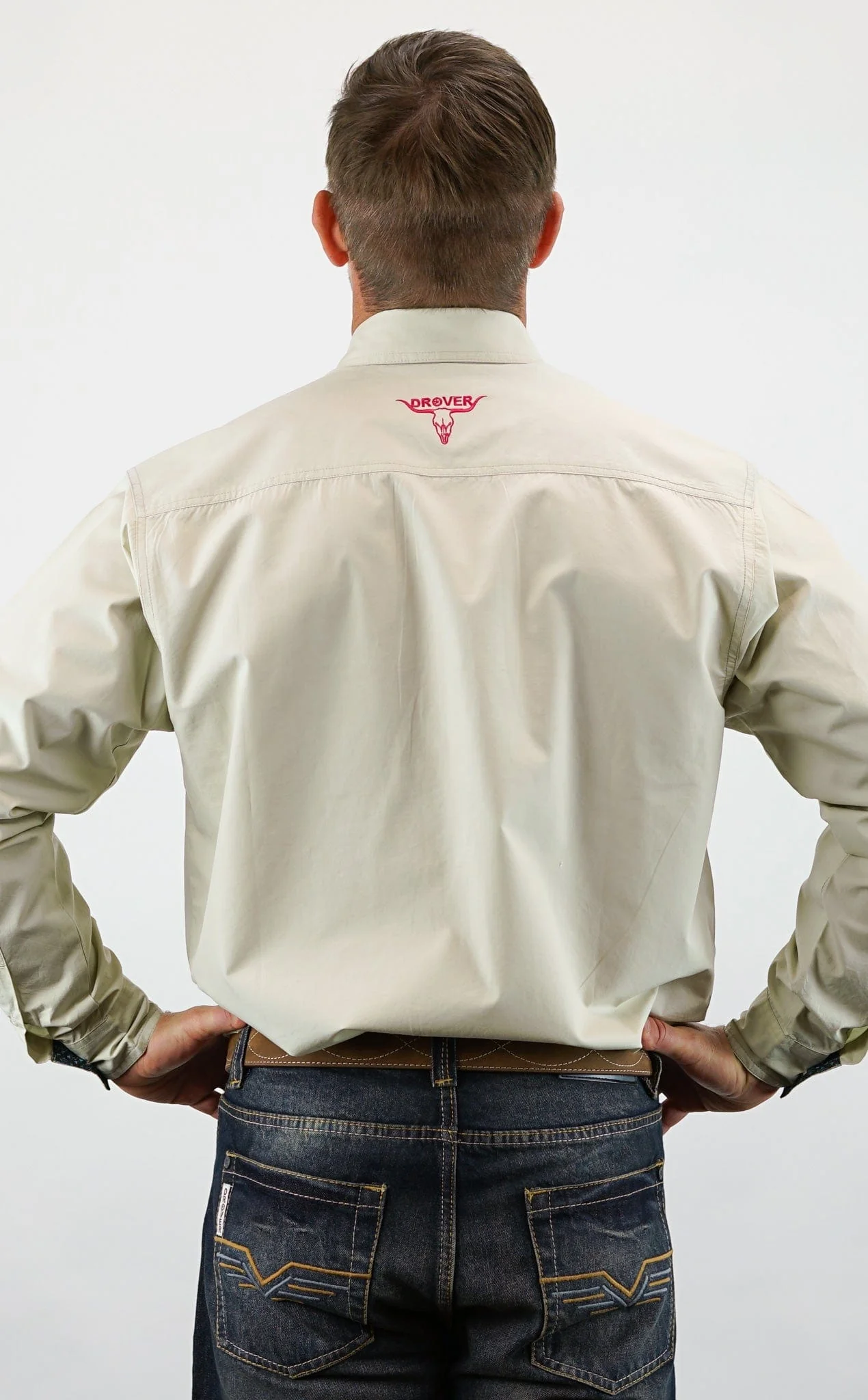 Signature Series - Sidewinder - Solid Oatmeal, Option Cuff, Classic Fit Shirt - Image 4