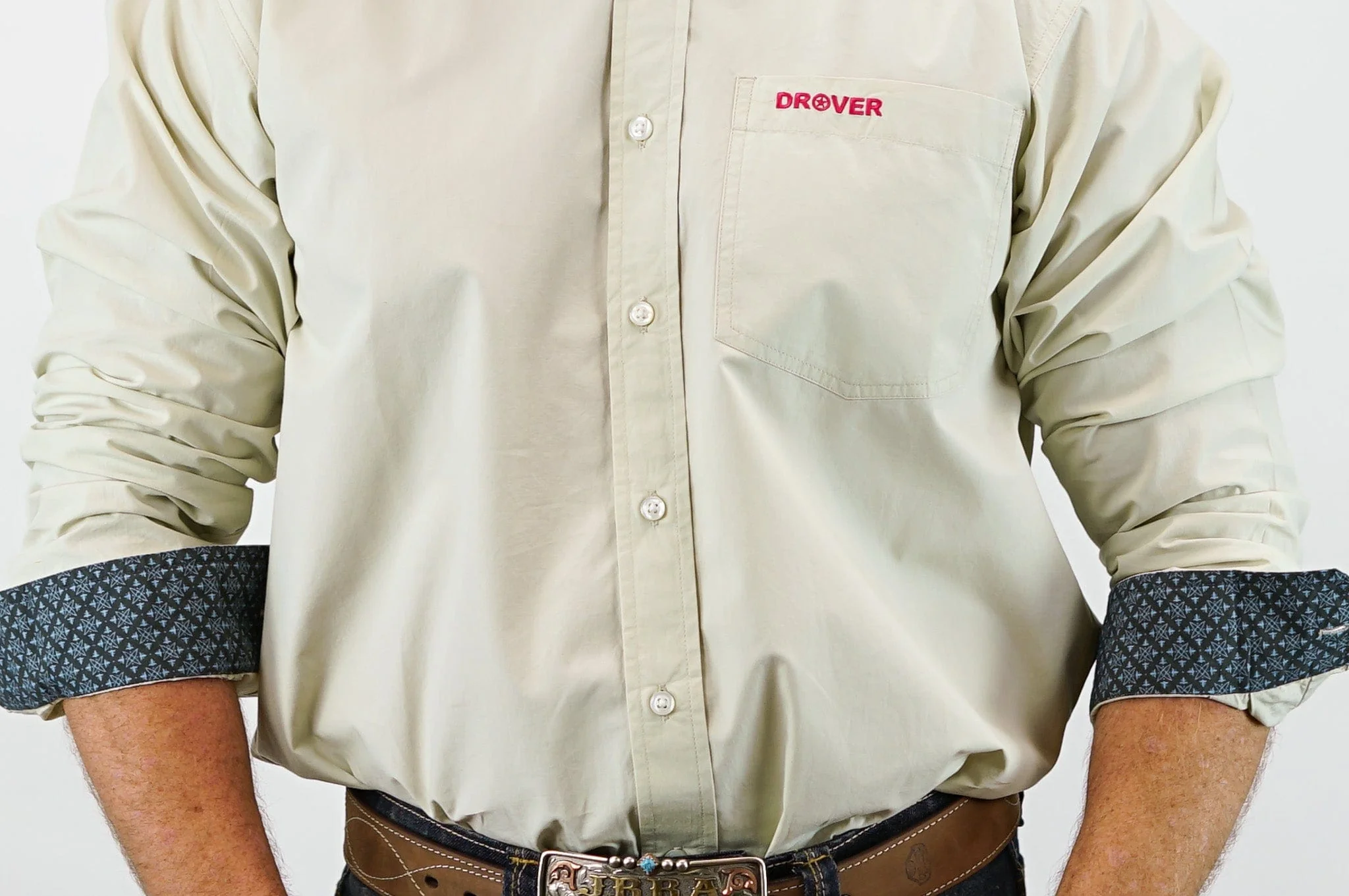 Signature Series - Sidewinder - Solid Oatmeal, Option Cuff, Classic Fit Shirt - Image 5