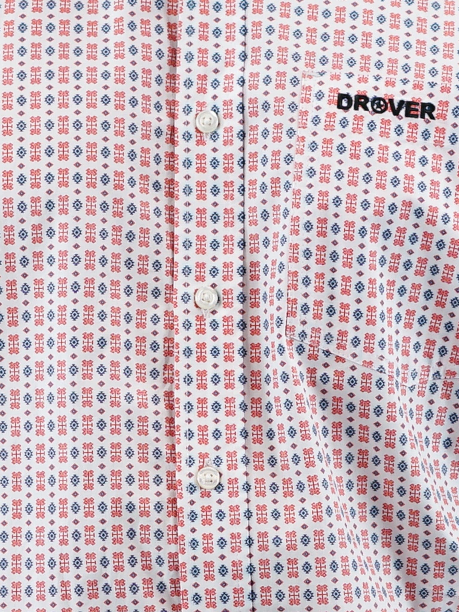 Signature Series - Vaquero - Red White and Blue Aztec Print, Classic Fit Short Sleeve Shirt - Image 4