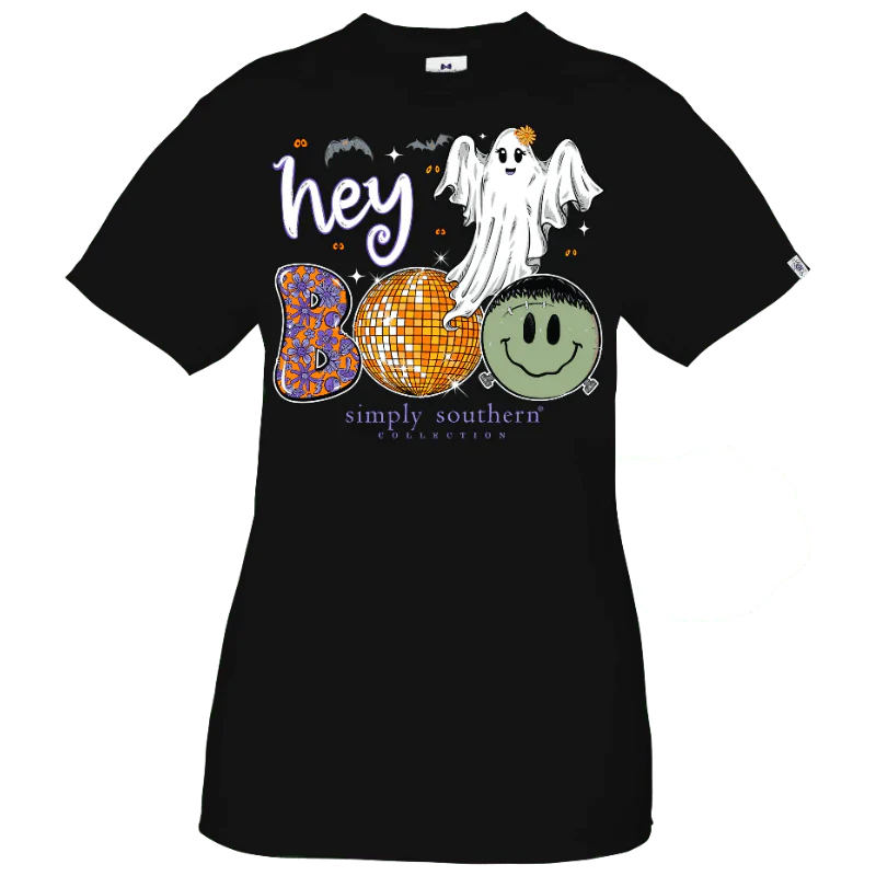 Simple Southern Women's Ghost Hey Boo Short Sleeve Graphic T-Shirt