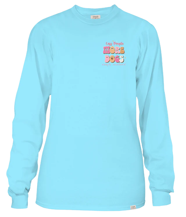 Simply Southern Women's Pool Blue More Dogs Long Sleeve Graphic T-Shirt - Image 3