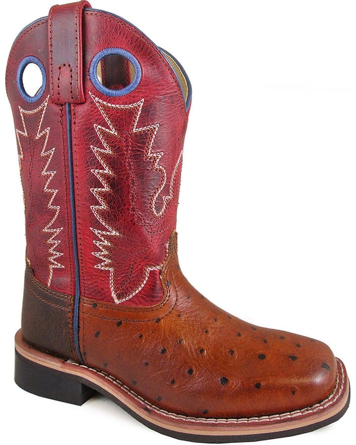 Smoky Mountain Kids Cheyenne Cognac/Red Western Boots 3752C