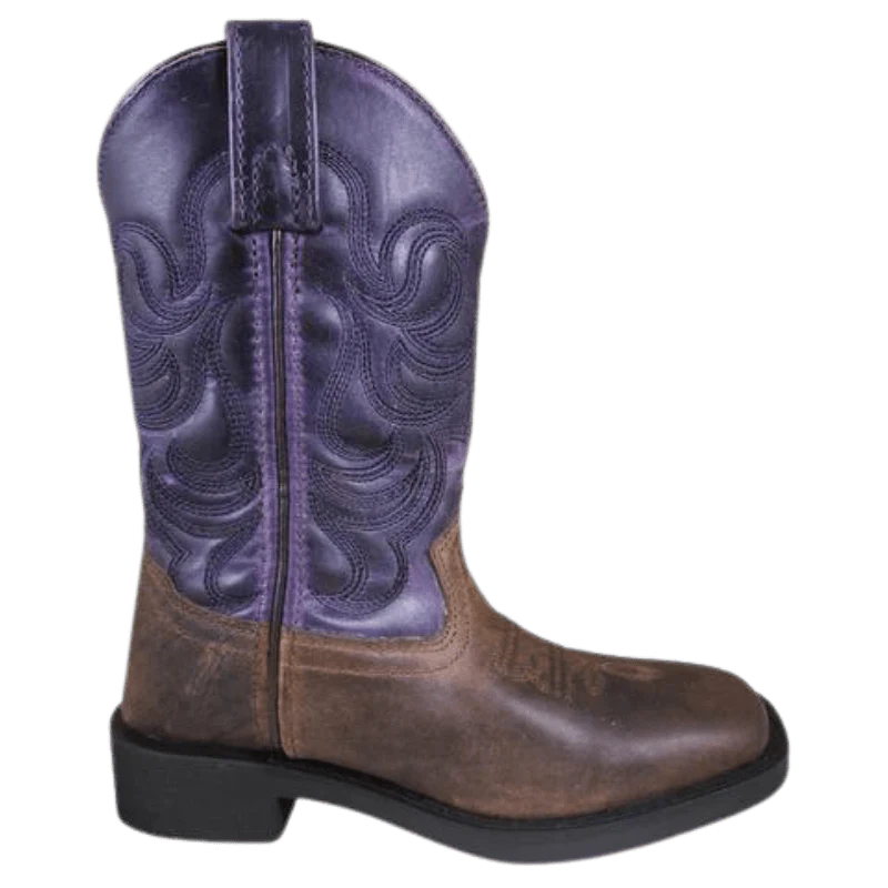 Smoky Mountain Kids Tucson Brown Oil Distressed/Dark Purple Boots 3222C