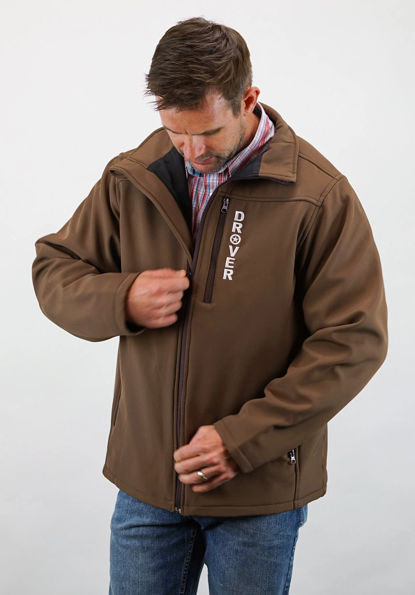 Softshell Jacket, With Concealed Carry Holster - Brown - Image 3