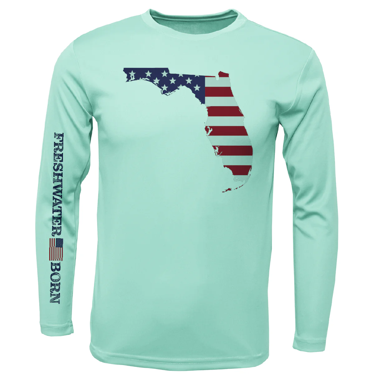 State of Florida USA Freshwater Born Men's Long Sleeve UPF 50+ Dry-Fit Shirt - Image 9