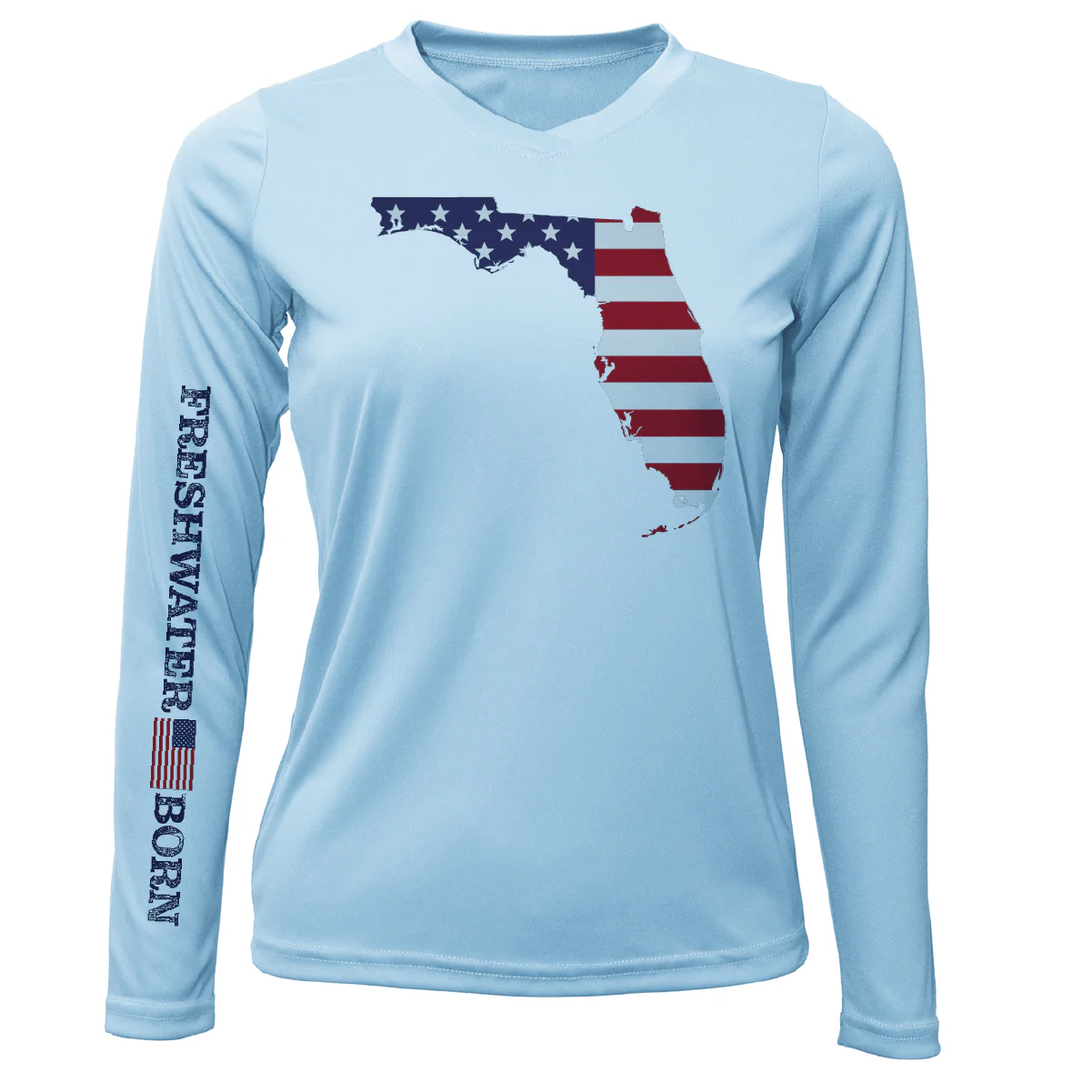 State of Florida USA Freshwater Born Women's Long Sleeve UPF 50+ Dry-Fit Shirt - Image 3