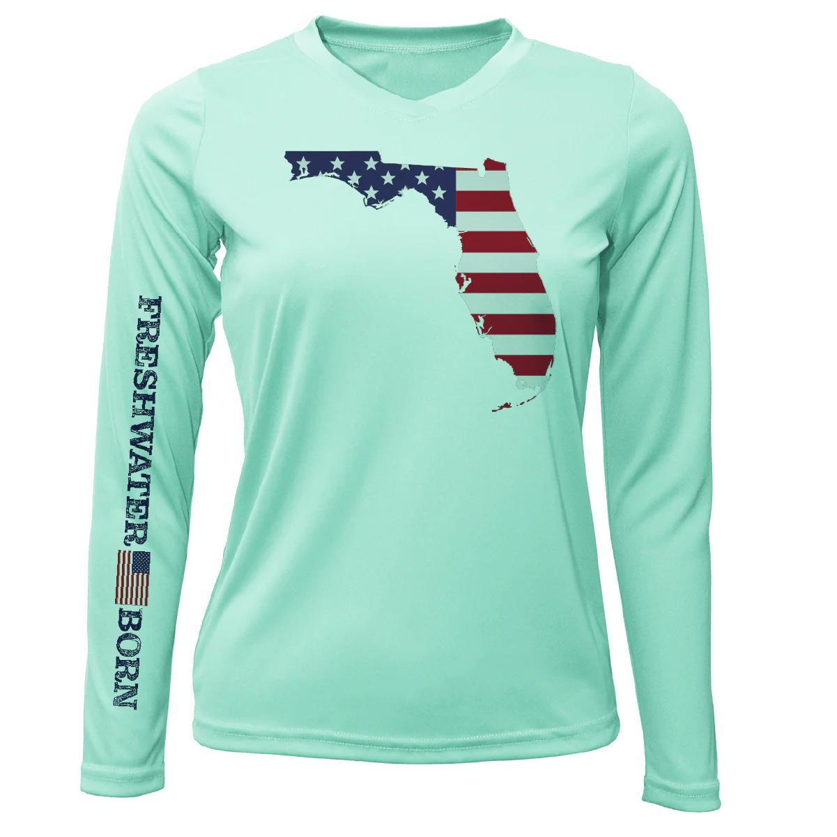 State of Florida USA Freshwater Born Women's Long Sleeve UPF 50+ Dry-Fit Shirt - Image 9