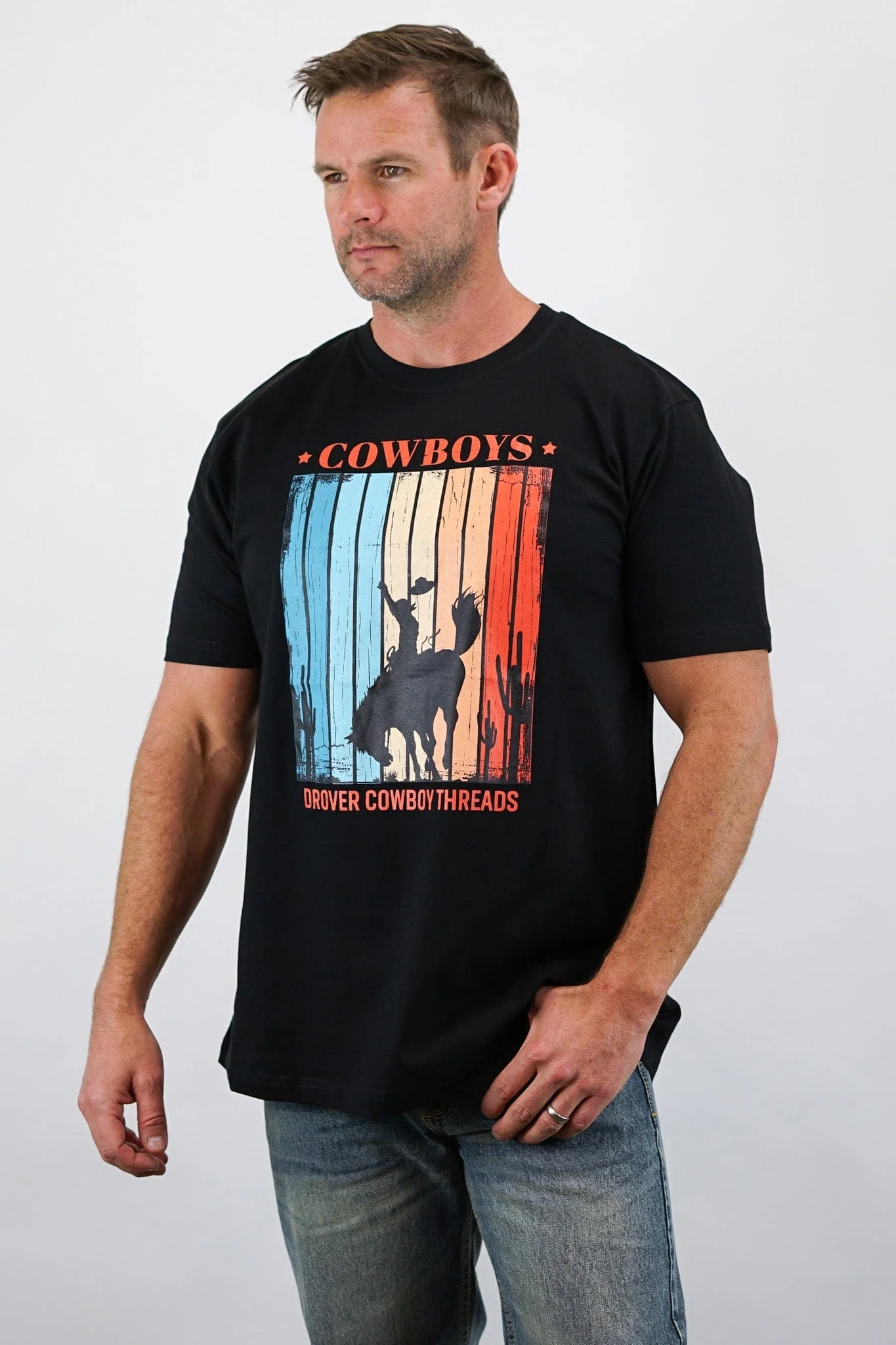 T-Shirt - Bucking Horse - Black
