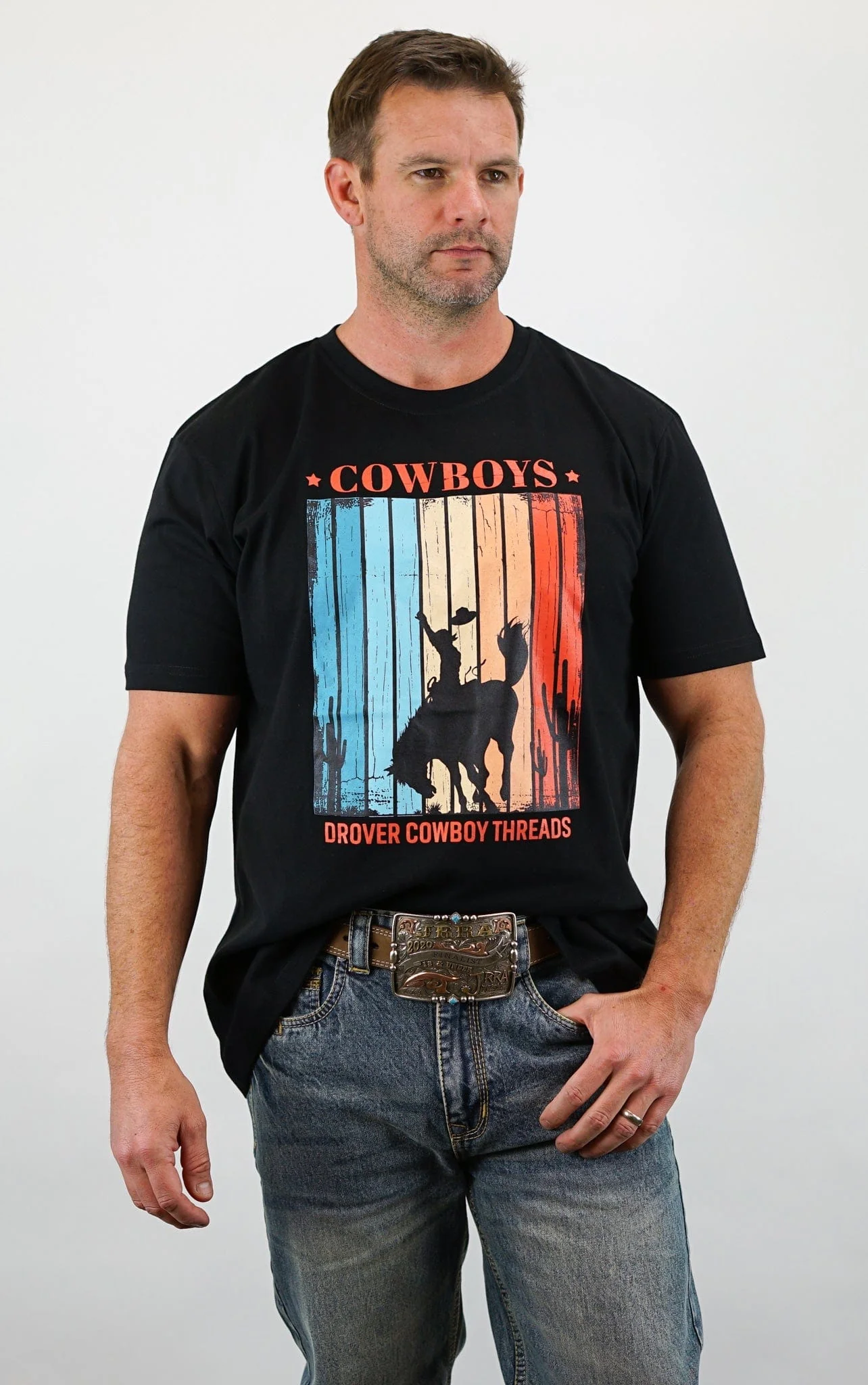 T-Shirt - Bucking Horse - Black - Image 2