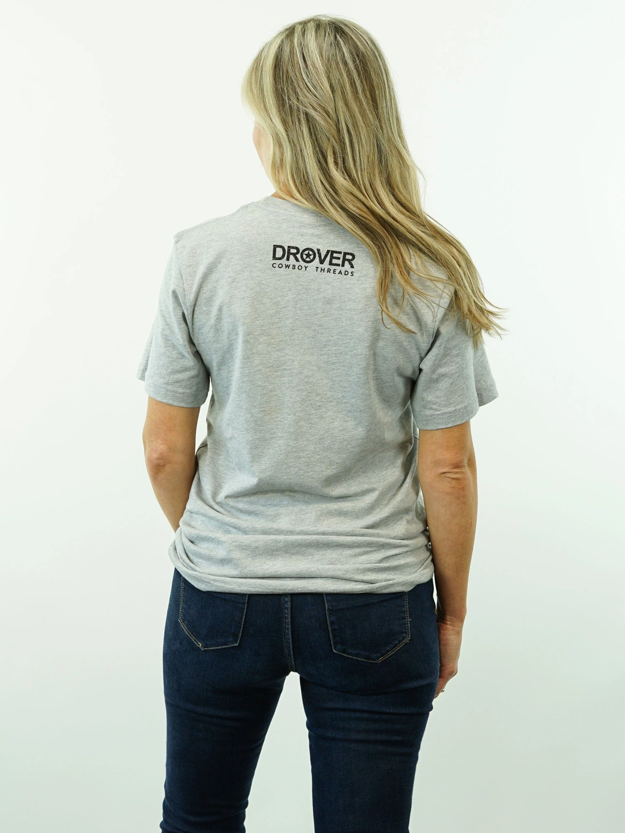 T-Shirt - Cowboy Life Happy Wife - Grey - Image 3