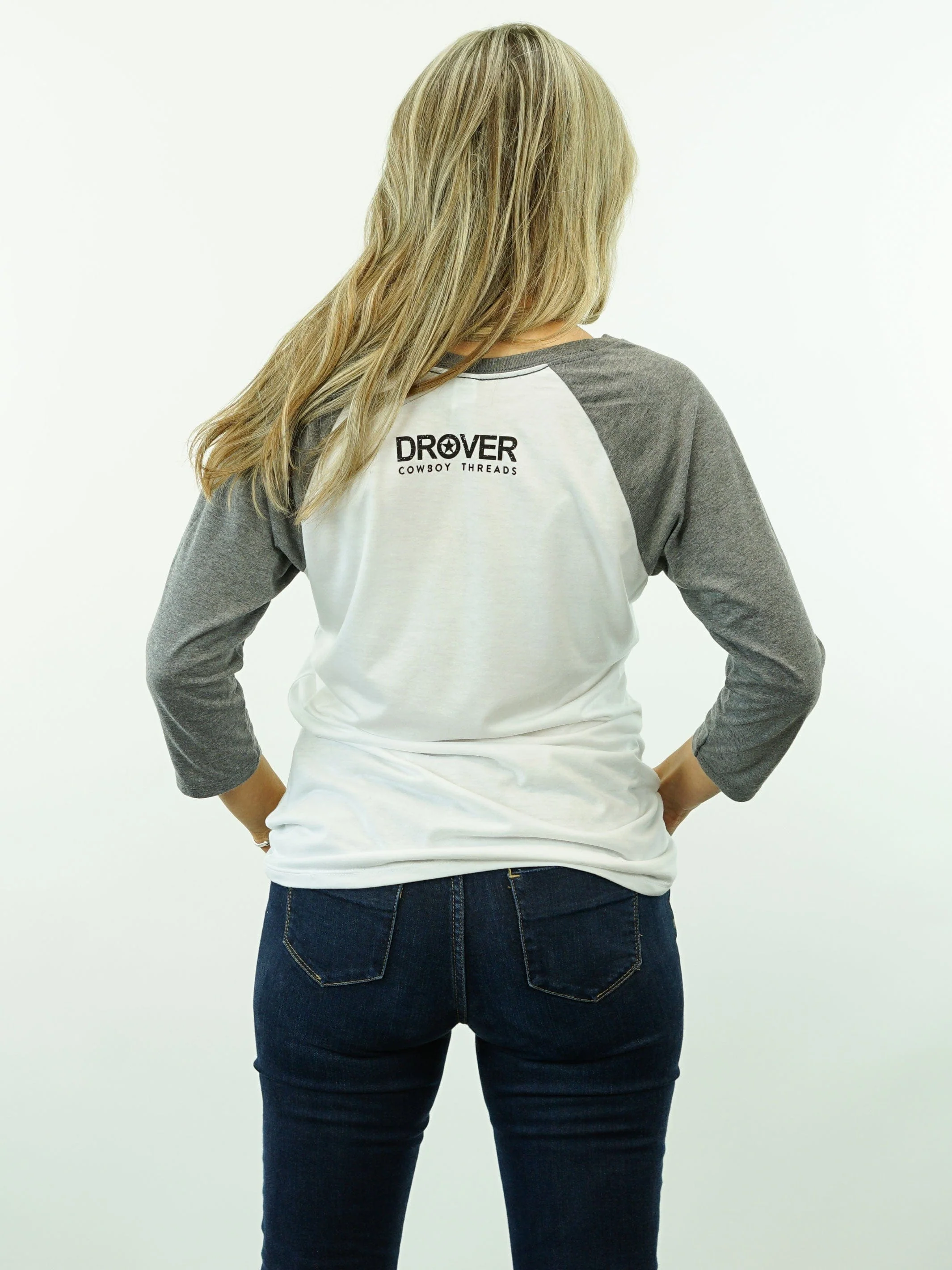 T-Shirt - Cowboy Life Happy Wife - Two Color, 3/4 Sleeve, Women's Cut - Image 3