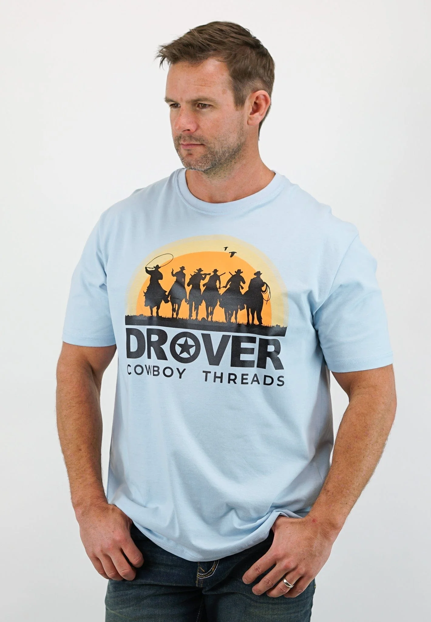 T-Shirt - Here Comes the Cowboys - Light Blue - Image 2