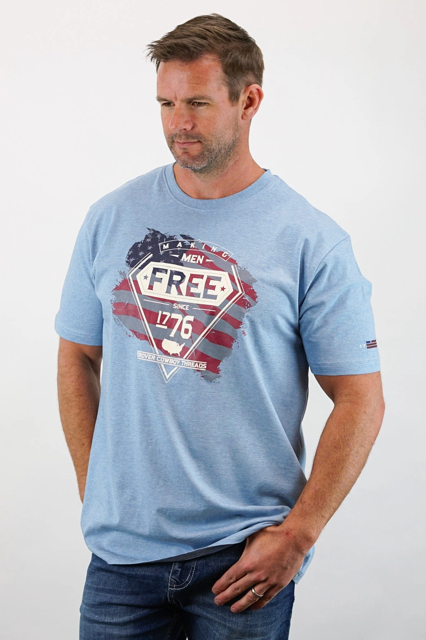 T-Shirt - Making Men Free Since 1776 - Heathered Light Blue