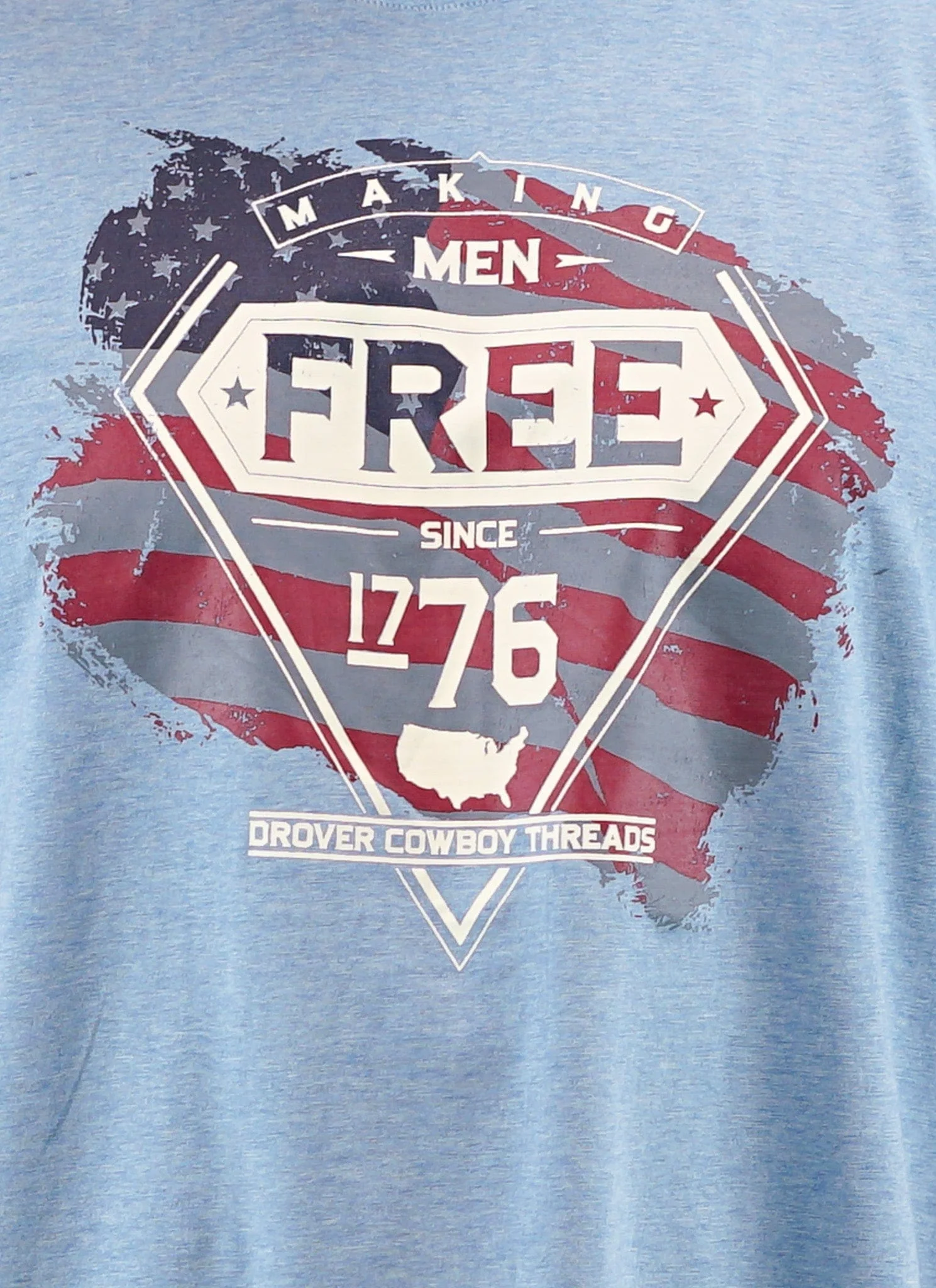 T-Shirt - Making Men Free Since 1776 - Heathered Light Blue - Image 3