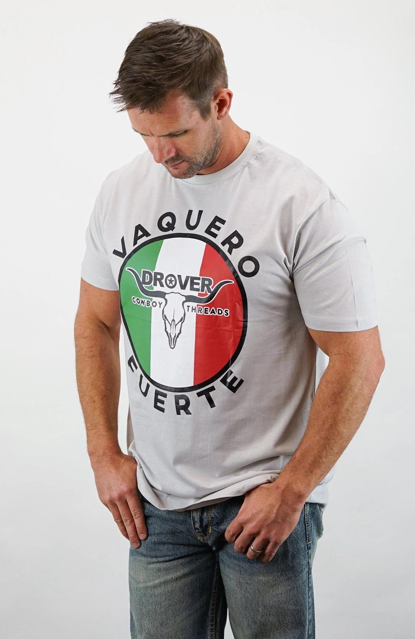 T-Shirt, Vaquero Fuerte - Light Grey - Image 2