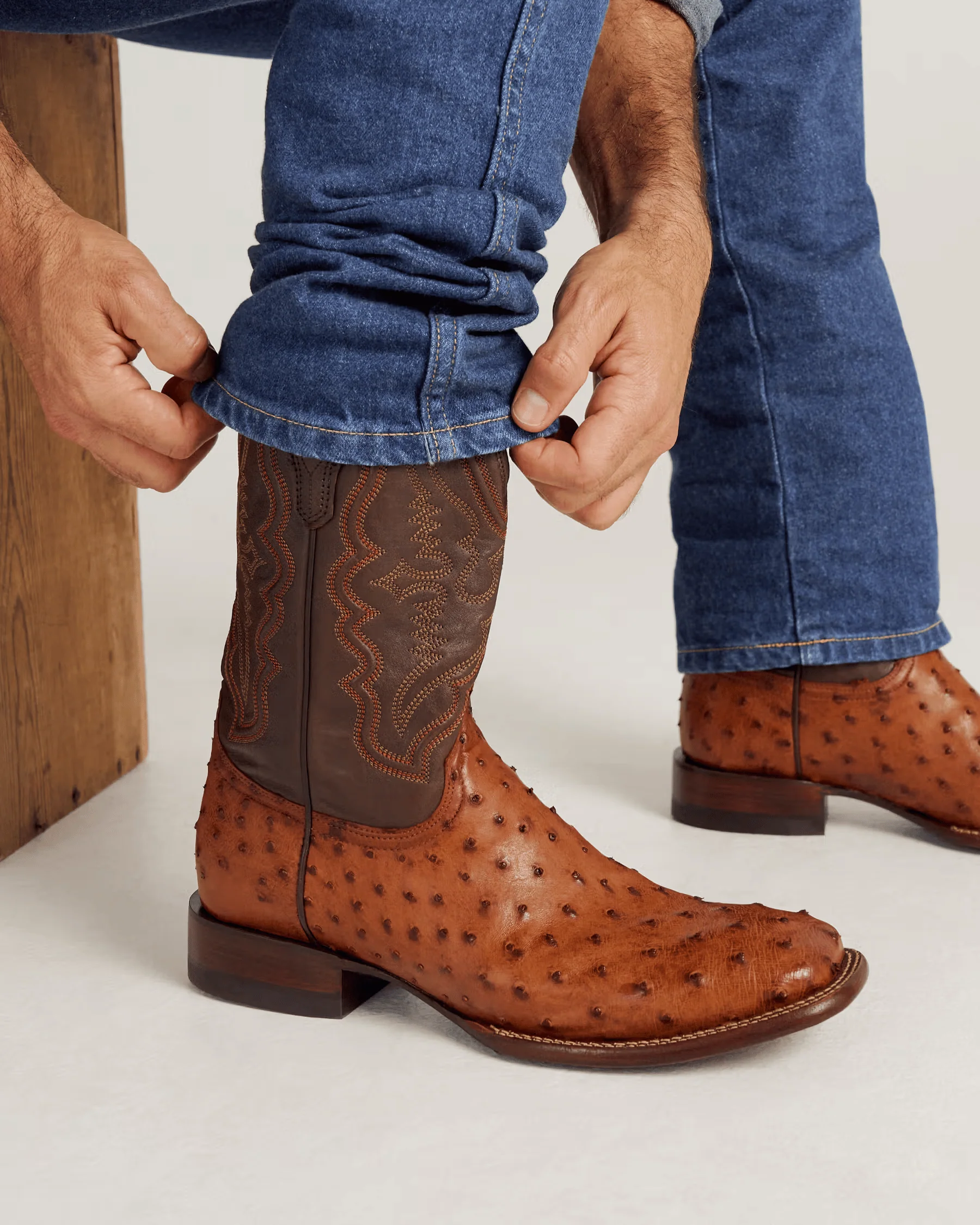 Tecovas Men's The Emmitt Brown Ostrich Exotic Boots - Image 9