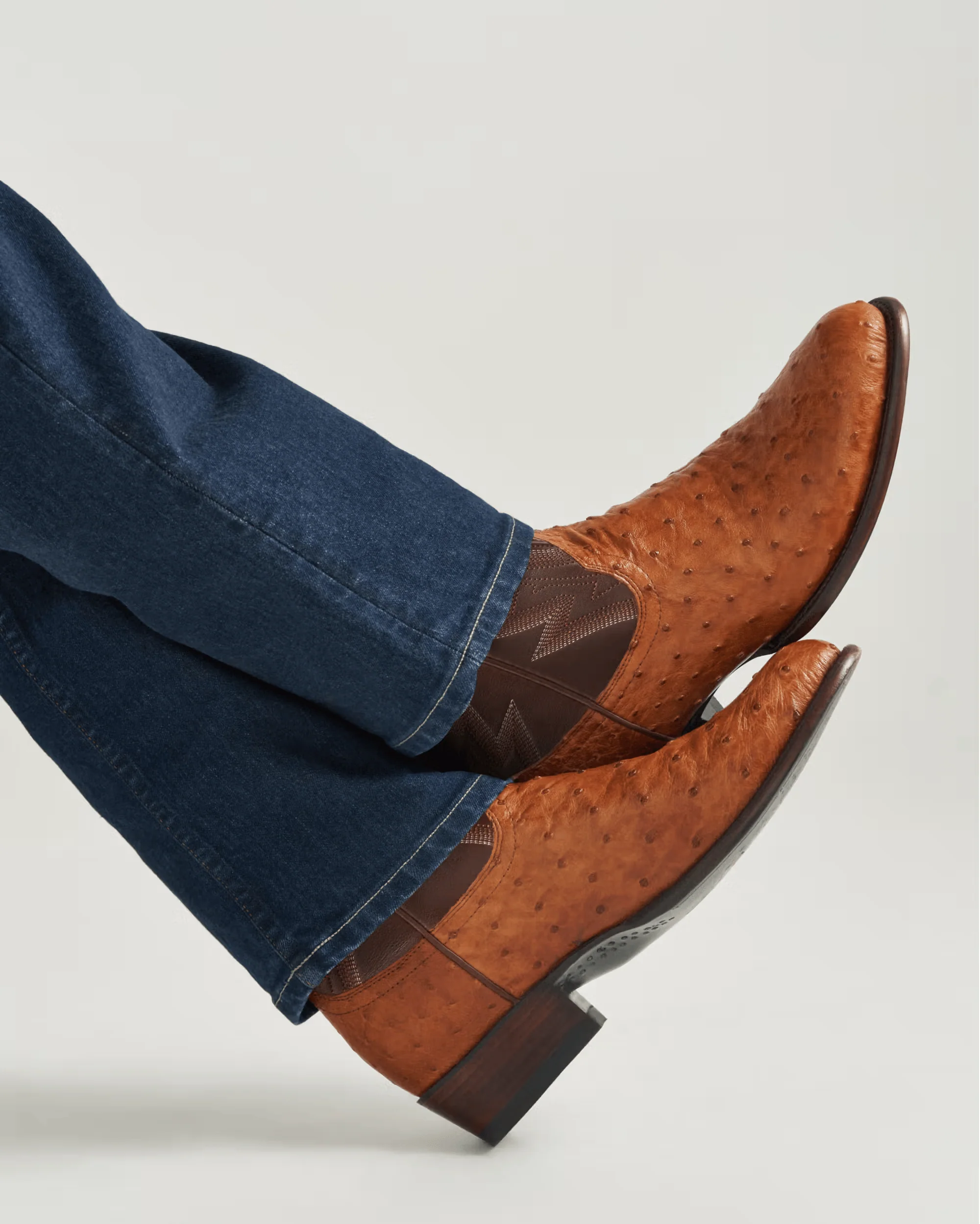 Tecovas Men's The Wyatt Pecan Ostrich Exotic Boots - Image 3