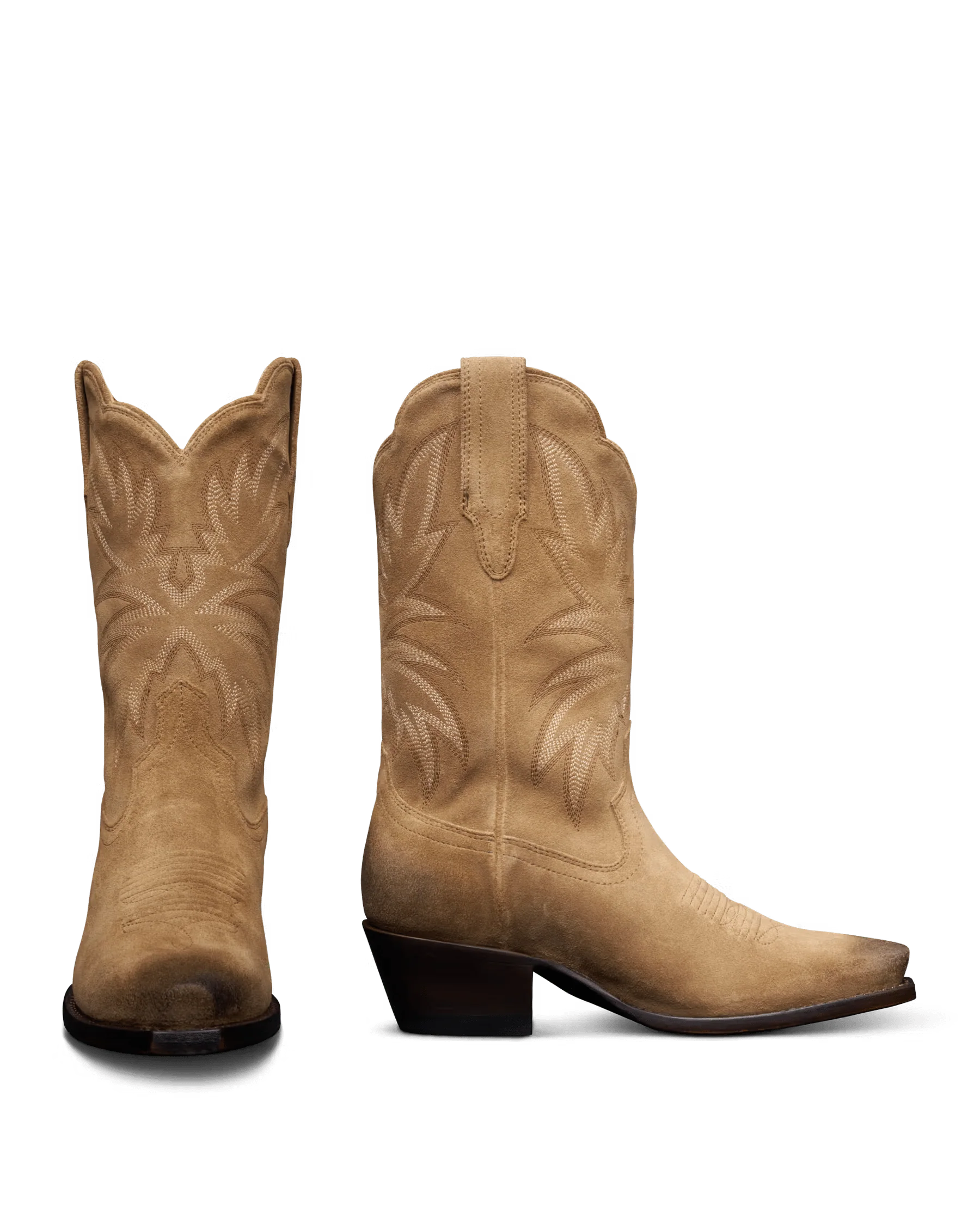 Tecovas Women's The Sadie Toasted Almond Suede Cowgirl Boots - Image 2