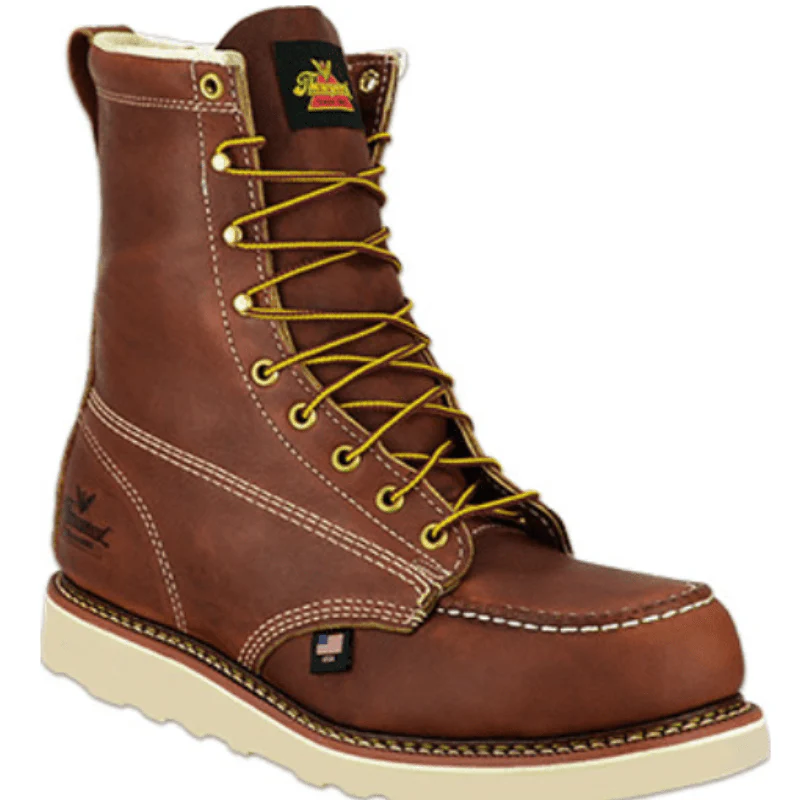 Thorogood Men’s American Heritage Tobacco 8" Steel Toe Wedge Sole Work Boots 804-4208