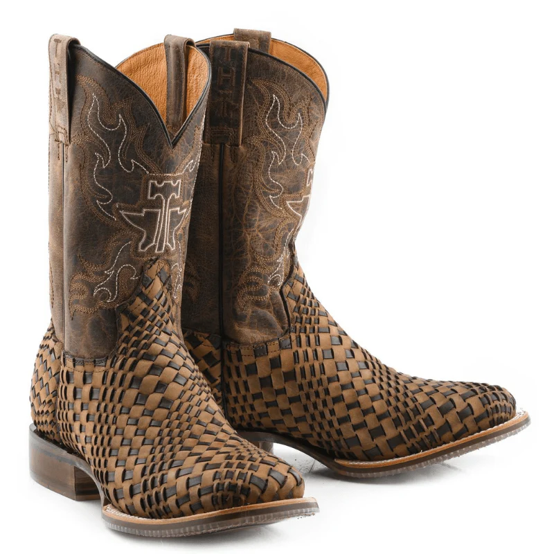 Tin Haul Men's Dream Weaver Tan Square Toe Western Boots 14-020-0077-0475 TA