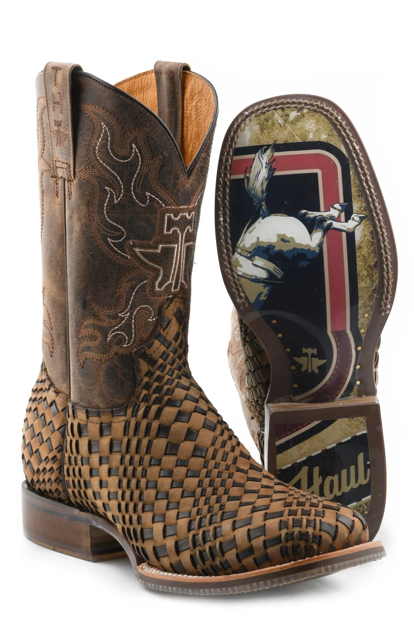 Tin Haul Men's Dream Weaver Tan Square Toe Western Boots 14-020-0077-0475 TA - Image 3