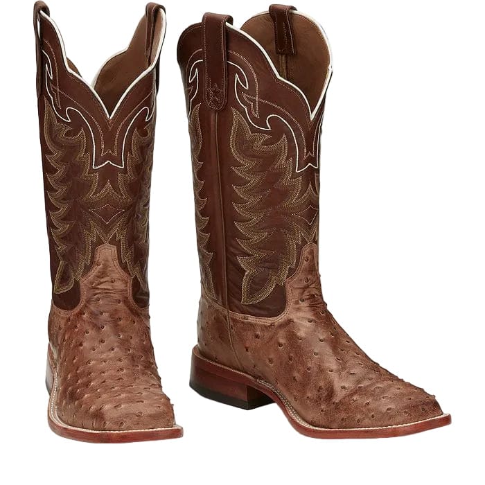 Tony Lama Men's Desert Sand Hays Full Quill Ostrich Exotic Boots E9323 - Image 6