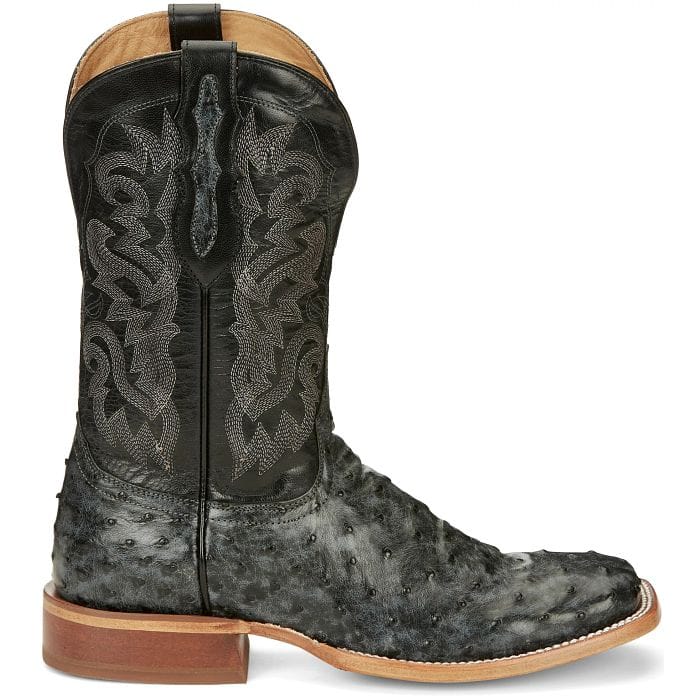 Tony Lama Men's Grey Moore Full Quill Ostrich Exotic Western Boots TL5355 - Image 2